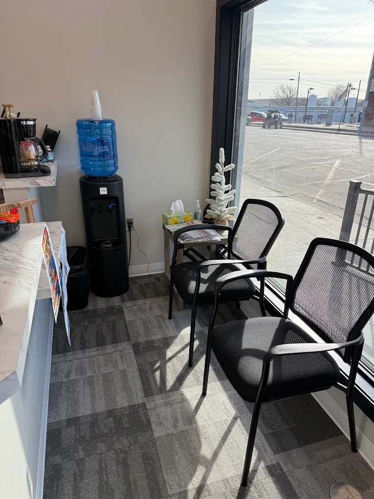 Comfortable waiting area with natural light