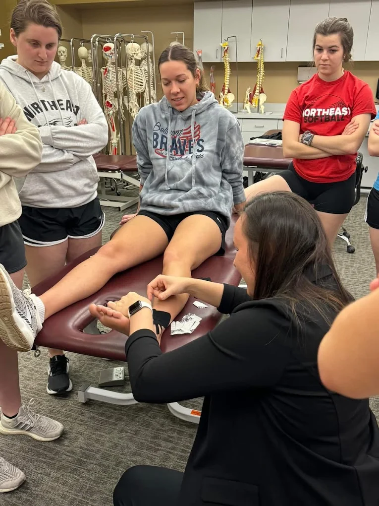 Hands-on treatment during a therapy session
